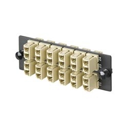 FAP with 12 LC Duplex OM1 Multimode Adapters (Electric Ivory) Phosphor Bronze Split Sleeves