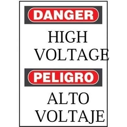 Panneau adhésif, Polyester, Danger bilingue, 7 "x 10 », 1 Sgn/cd, Cd 1, Pk, RB/WH