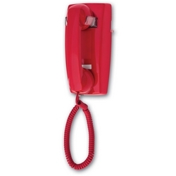 2554 Wall Telephone With No Dial Pad, Red