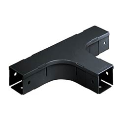 Horizontal Tee Fitting, 4" x 4" (100mm x 100mm), Fiber-Duct, Base and Cover Included, Black