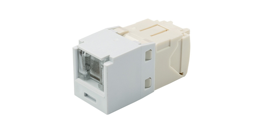 Jack Module, Cat 6, Unshielded, T568A/T568B, RJ45, White