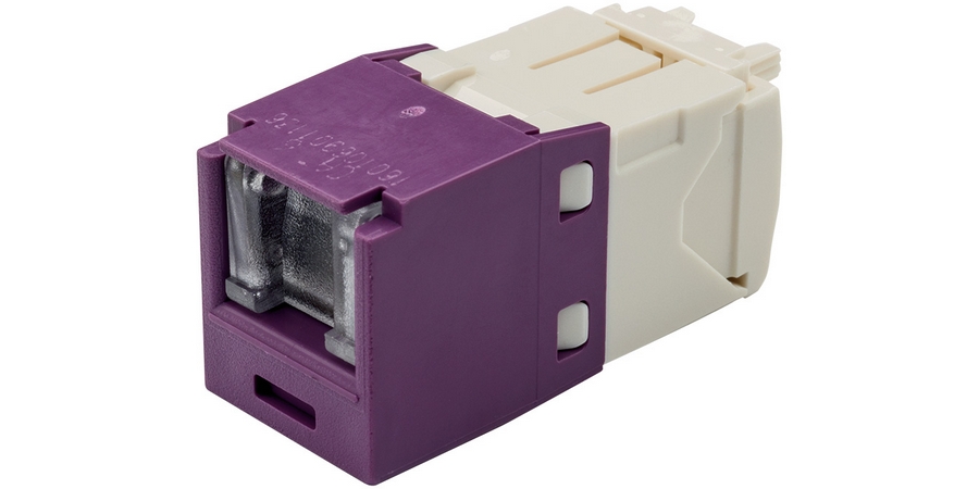 Jack Module, Cat 6, Unshielded, T568A/T568B, RJ45, Violet