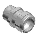 Liquidtight Strain Relief Connector, 1/2", Straight, Cord Range 0.310 to 0.560", Throat Dia. 9/16", Aluminum Body, Glandnut, and Grip, Rubber Bushing