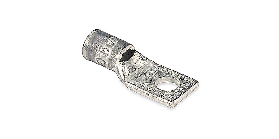 Compression Lug, Standard Barrel, 1-Hole, 4 AWG Conductor, Wrought ...