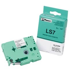 LS7, Non-Adhesive Continuous Tape, Polyester, 0.236&quot;(6mm)x26.2&#8217;(8m), White