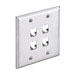 Mini-Com Stainless Steel Faceplate 4 Port