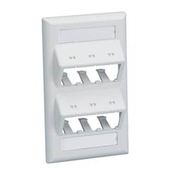 Faceplate, 6 Port, Classic, Sloped, Electric Ivory