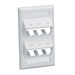 Faceplate, 6 Port, Classic, Sloped, Electric Ivory