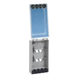 Faceplate, 4 Port, Water Resistant, Industrial, International Gray Base, Clear Cover