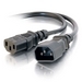 Computer Power Extension Cord, 250 Volt, 13 Ampere, C14 IEC to C13 IEC Connector, 3-Conductor 16 AWG SJT, 8’ Length, Black