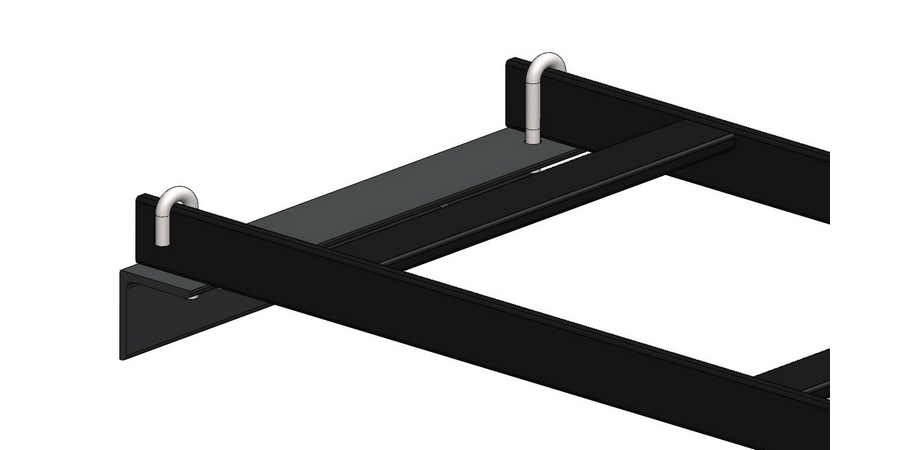 Wall Angle Support Kit, Steel, Powder Coated, Black, Trade Size 12 in.