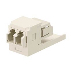 Duplex LC Sr./Sr. Fiber Adapter (Electric Ivory) With Module (Electric Ivory) Phosphor Bronze Split Sleeves