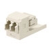 Duplex LC Sr./Sr. Fiber Adapter (Electric Ivory) With Module (Electric Ivory) Phosphor Bronze Split Sleeves