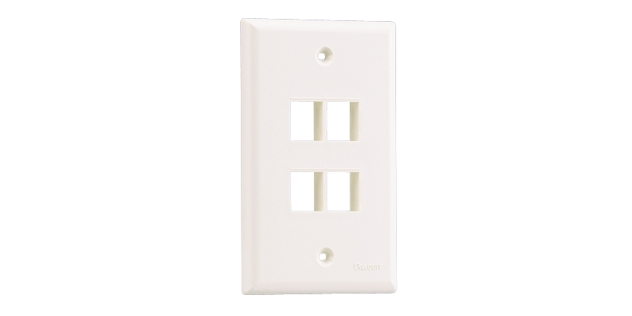 Faceplate; 1 Gang; 4 Ports; Keystone Modules; Ivory