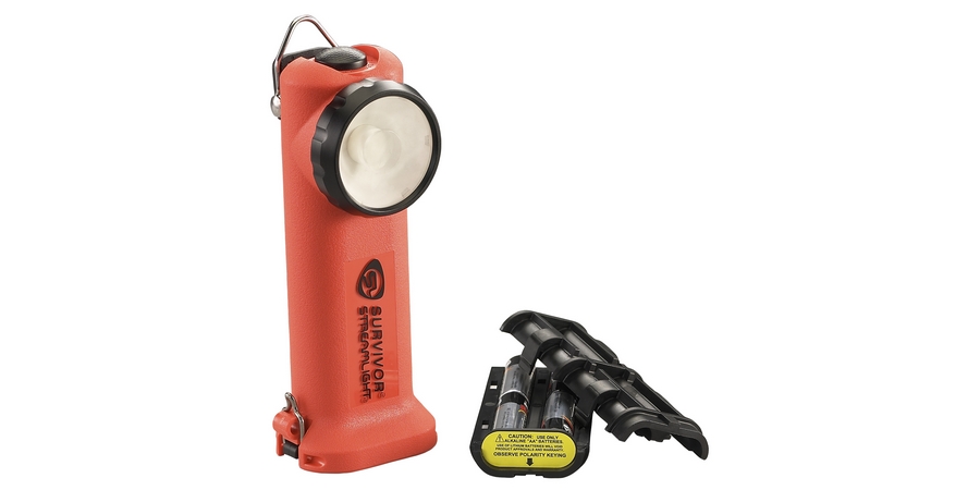 Flashlight, Alkaline Battery, LED, 4, Orange, LED, WxHxD: 2.85 x 7.06 x ...