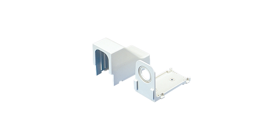 Power-Rated Drop Ceiling Entrance End Fitting, ABS, Screw-On, 600VAC, White