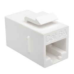 Cat6a Straight-Through Modular In-Line Snap-In Coupler (RJ45 F/F), TAA