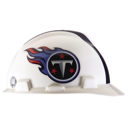 NFL Hard Hat Protective Cap, Tennessee Titans, V-Guard, 1-Touch, Polyethylene Shell Material, ANSI/ISEA Z89.1-2014 (Class E), CSA Z94.1-2005 (Class E)