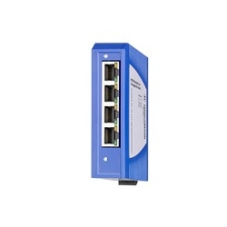 Unmanaged Industrial ETHERNET Rail Switch, SPIDER Standard Line, 10/100 Mbit/s Ethernet, 4 x 10/100BASE-TX, TP cable, RJ45 sockets, auto-crossing, auto-negotiation, auto-polarity, 1 x 100BASE-FX, SM cable, SC sockets