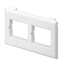 Single Gang Snap-on Horizontal Communication Faceplate, 2 Insert And 4 Modules, Off White
