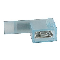 Insulated Nylon Female Barrel Flag Disconnects for Wire Range 16-14, Tab Size .250x.032, Blue