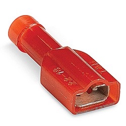 Fully Insulated Nylon Female, 250 Series Disconnects for Wire Range 22-16, Tab Size 0.250x.032, Red