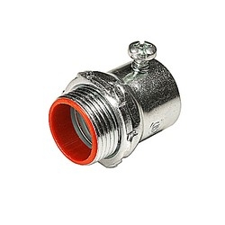 Set Screw Connector, Insulated and Concrete Tight, Conduit Size 2 Inches, Material Zinc Plated Steel, For use with EMT Conduit