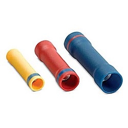 Insulated Vinyl Step-Down Butt Splice for Wire Range 12-10 to 22-16, Yellow with Red Color Ring