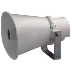 Horn Speaker, 10 Watt (100 Volt Line), 315 Hertz to 12.5 Kilohertz, -24 dB Sensitivity, IP65, 172 MM Width x 188 MM Depth x 161 MM Height, Off-White Aluminum