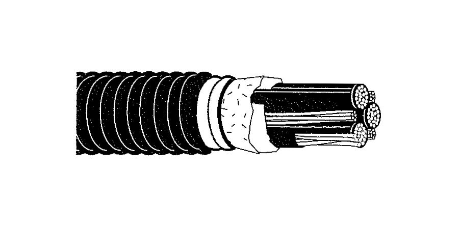 Power Cable, 4/0 AWG, 3#4 AWG Ground Wire, 3 Conductor, 2000 V, 260 ...