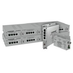Ethernet Extender, RJ45 Connector, 16-Port, UTP Cable, 1RU, Rack Mount, 9 to 15 Volt DC, 20 Watt, 6.1&quot; Length  19&quot; Width  1.75&quot; Height, With Pass-Through PoE