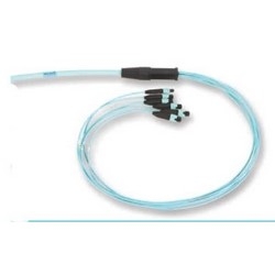 Trunk Cable, OM4, Multimode, LSZH, 96-Fiber, MTP Connector, 450 N Tensile Strength, 45 Meter Cable Length, 800 MM Leg Length, Composite Housing, Turquoise, Single Grip
