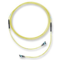 Trunk Cable, OS2, Single-Mode, LSZH, 24-Fiber, MTP Connector, 450 N Tensile Strength, 15.5 Meter Cable Length, 800 MM Leg Length, Composite Housing, Green, Single Grip