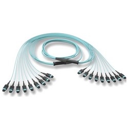 Trunk Cable, OM4, Multimode, LSZH, 72-Fiber, MTP Connector, 440 N Tensile Strength, 34 Meter Cable Length, Composite Housing, Turquoise, Single Grip