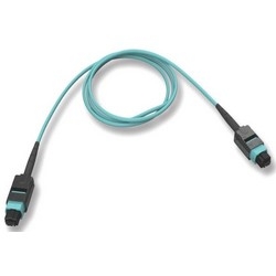 Patch Cord, LSZH/FRNC, OM4, 8-Fiber, Multimode, MTP Connector, Interconnect Cable, 2 MM Outer Diameter, 60 Meter Length, Turquoise Jacket