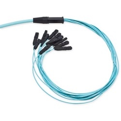 Trunk Cable, OM4, Multimode, LSZH, 144-Fiber, MTP Connector, 450 N Tensile Strength, 26 Meter Cable Length, 500 MM Leg Length, Composite Housing, Turquoise