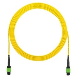 Fiber Interconnect Cable Assembly, Single-Mode, OS1/2, 12-Fiber, MTP Female to MTP Female Connector, 3 MM Round Cable, 30 Meter Length, LSZH Jacket