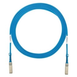 Cable Assembly, Passive, High Speed, Twinaxial, SFP+ 10 GBPS to SFP+ 10 GBPS Connector, 30 AWG, 0.16" Nominal Diameter, 4.92’ Length, PVC Jacket, Blue, No Label