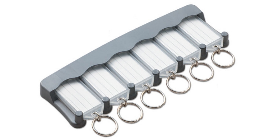 6-Key Tag Rack, Plastic, 1/2 in. L, 8 in. W, 2-1/2 in. H