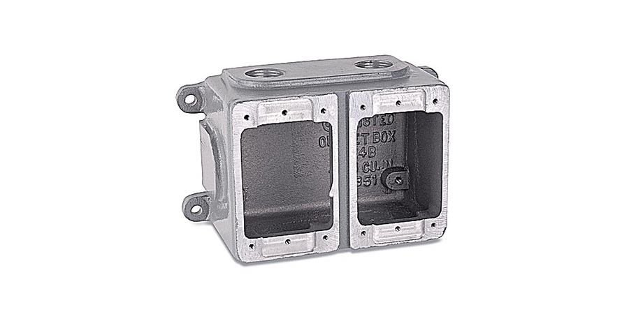 Deep Double Gang FD Aluminum Conduit Box For Surface Mounting with 1 ...