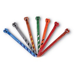Striped Cable Tie for Binder ID, Nylon 6.6, Orange/Red