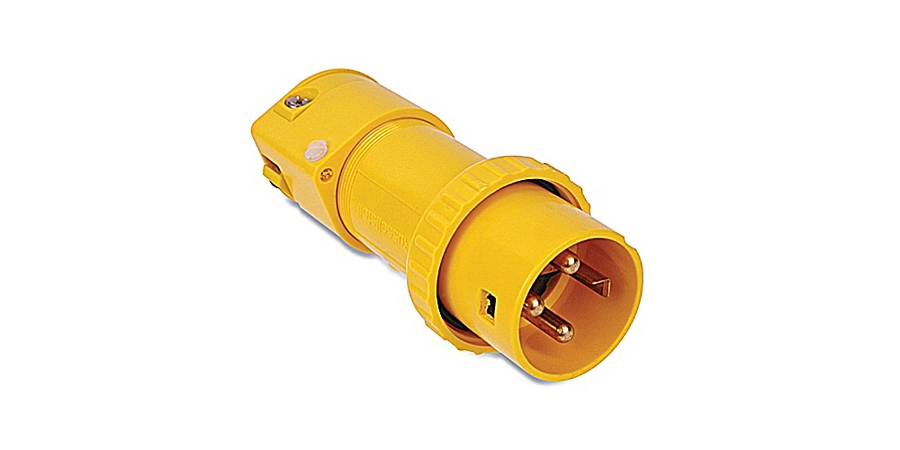 Pin and Sleeve Plug,20 A,Yellow,DuraV,3 Pole,4 Wire,Straight,CSA, UL ...