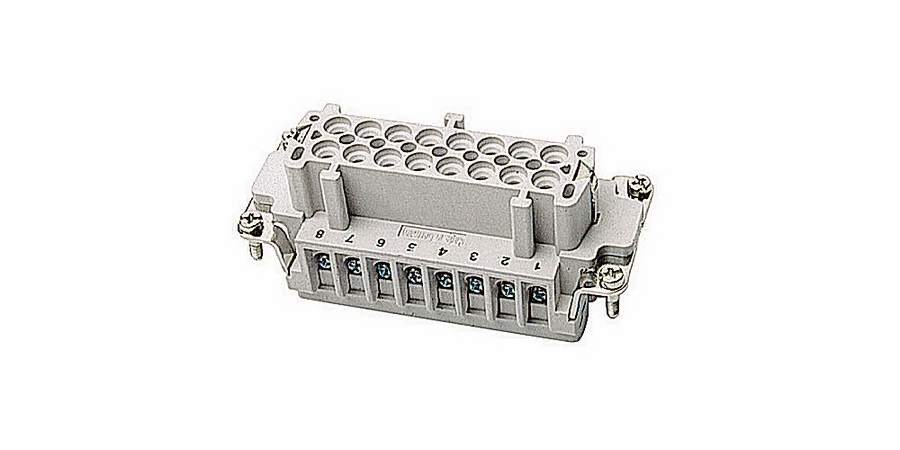 Female Terminal Insert,16 A,600 VAC,Glass Filled Thermoplastic