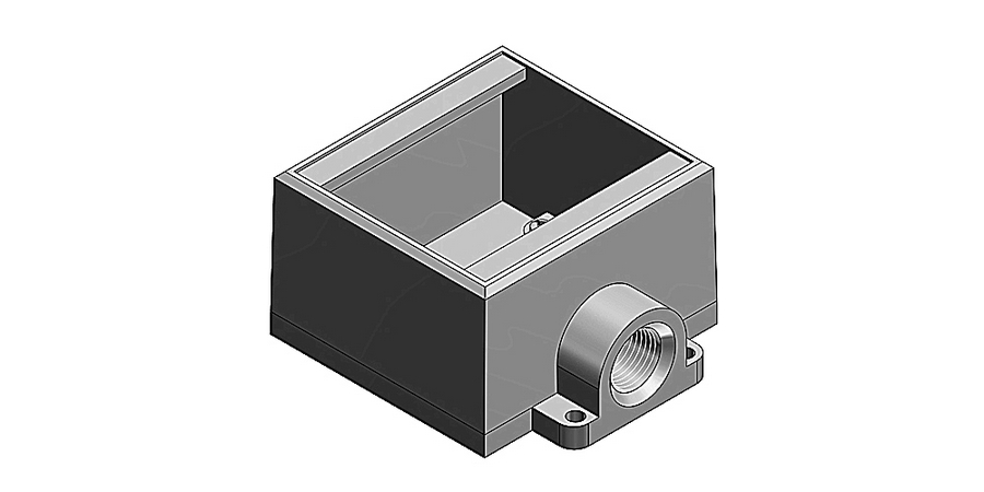 Device Box, Rectangular Shape, 2 Gang, Surface Mount, Gray