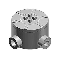 3/4 Inch Die Cast Aluminum, L Style Hazardous Location External Hub With Cover And Installed Green Ground Screw, 18.8 Cubic Inch