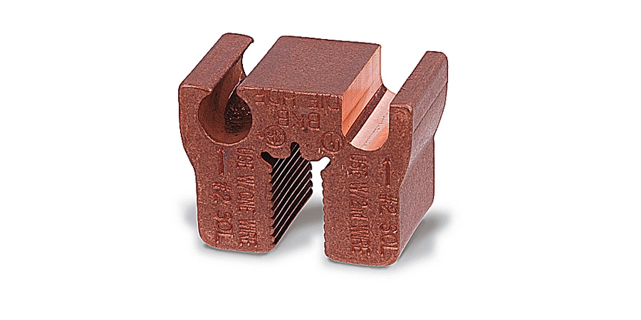 Busbar Compression Connector,2 AWG Max Tap Wire,6 AWG Min Tap Wire,Thk ...
