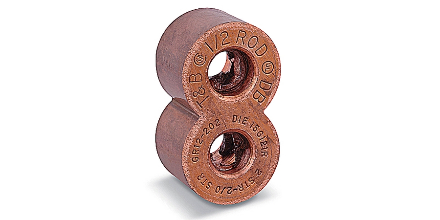 Compression Ground Rod Tap Connector, Copper, 8 Shape, For Use With ...