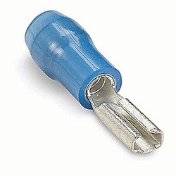 Nylon Insulated Female Disconnect, Length 0.75in, Width 0.15, Max Insulation 0.135, Tab Size 0.110x.020, Wire Range #16-#14 AWG, Blue, Copper, Tin Plated, 100 Pack