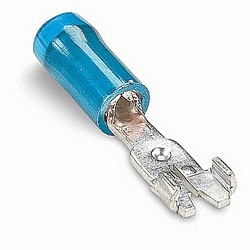 Nylon Insulated Wristlock Disconnect, Length 1.70in, Single Piece Length 0.99in, Max Insulation 0.162, Wire Range #16-#14 AWG, Blue, Copper, Tin Plated, 1,000 Pack