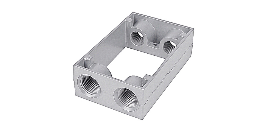 Universal Box Extension Adapter,Aluminum Alloy,Rectangular,1-3/8 in. Dp ...